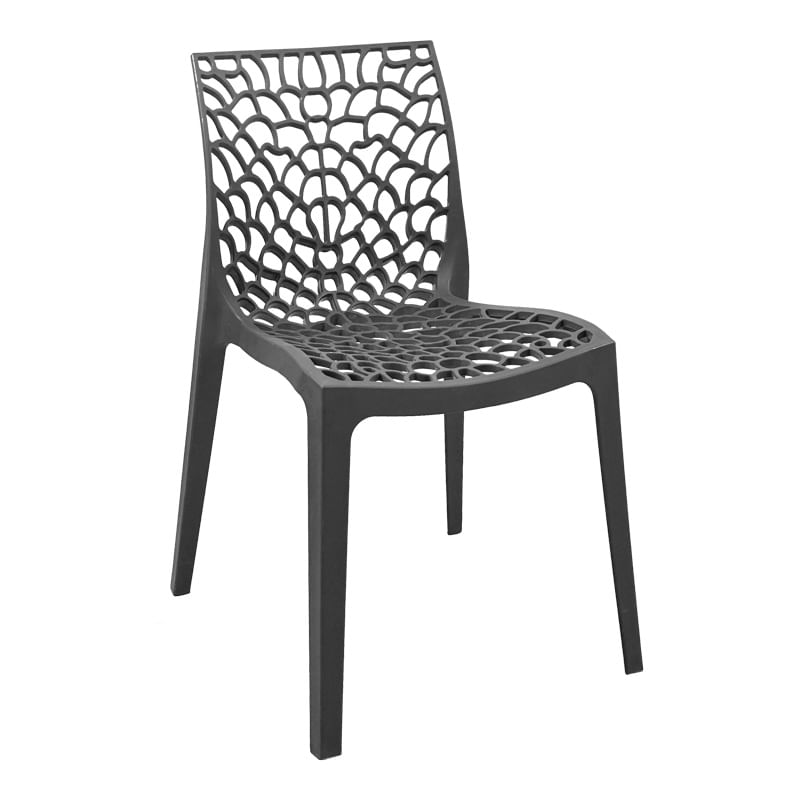 Scaun Pakoworld stivuibil Hush, culoare gri inchis, 41x53x80.5cm Scaun Pakoworld stivuibil Hush, culoare gri inchis, 41x53x80.5cm