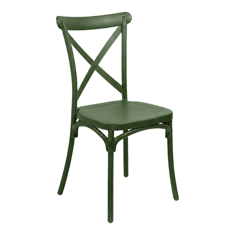 Scaun pliabil Crossie, stivuibil, pakoworld, verde inchis, 43x53x88cm Scaun pliabil Crossie, stivuibil, pakoworld, verde inchis, 43x53x88cm