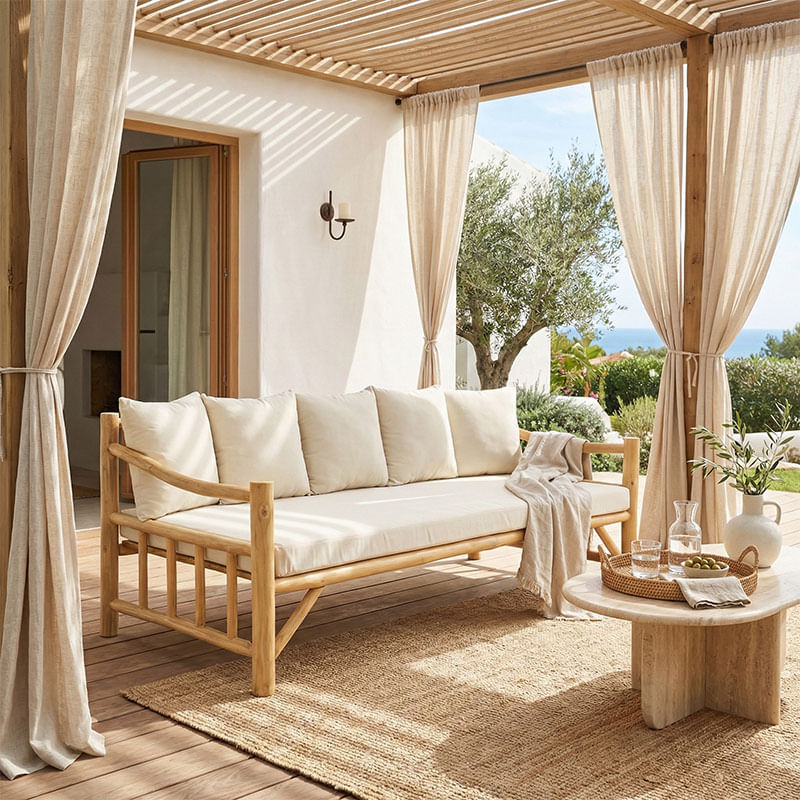 Sofa Roziana pakoworld lemn de tec natural 210x100x80cm Sofa Roziana pakoworld lemn de tec natural 210x100x80cm