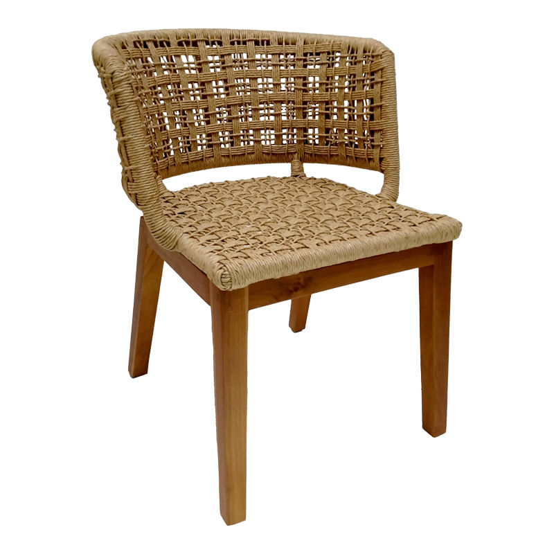 Scaun Milou pakoworld din lemn de tec si coarda pe, nuanta naturala, 59x65x73cm Scaun Milou pakoworld din lemn de tec și coardă pe, nuanță naturală, 59x65x73cm