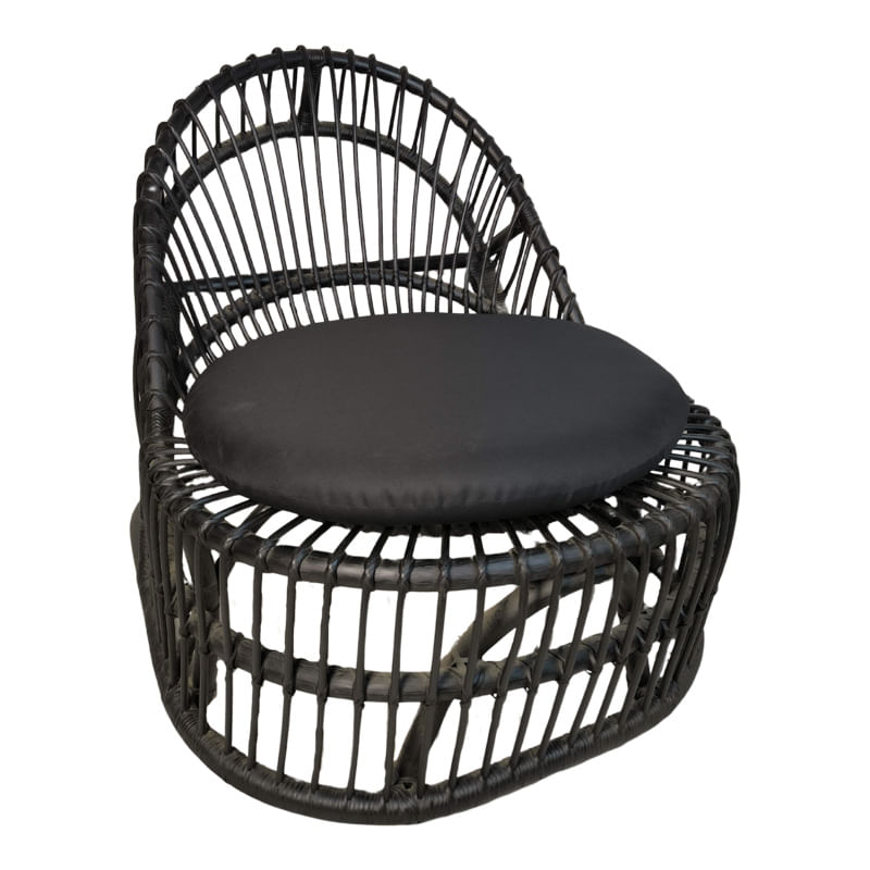 Fotoliu Tromso pakoworld din ratan, negru, cu perna neagra, 80x85x98cm Fotoliu Tromso pakoworld din ratan, negru, cu pernă neagră, 80x85x98cm