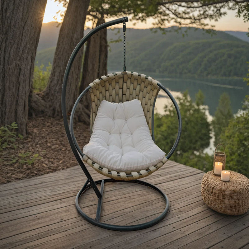 Cusca Makito Pakoworld Swing Nest cu baza metalica neagra - PVC in culoarea bej-gri 100x105x195cm Cușcă Makito Pakoworld Swing Nest cu bază metalică neagră - PVC în culoarea bej-gri 100x105x195cm