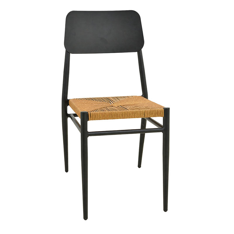 Scaun Giardino Pakoworld, stivuibil, aluminiu, negru - impletitura pe rattan, nuanta naturala, 45x56x82cm Scaun Giardino Pakoworld, stivuibil, aluminiu, negru - împletitură pe rattan, nuanță naturală, 45x56x82cm