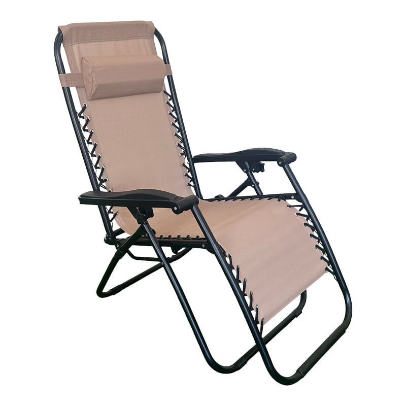 Fotoliu relaxant pliabil Mirka pakoworld mocha textilene cu metal negru 65x165x110 cm Fotoliu relaxant pliabil Mirka pakoworld mocha textilene cu metal negru 65x165x110 cm