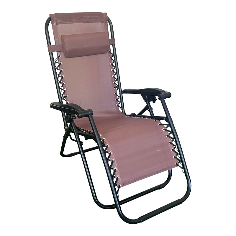 Fotoliu relaxant pliabil Mirka pakoworld textilene–metal in culoarea maro-negru 65x165x110 cm Fotoliu relaxant pliabil Mirka pakoworld textilene–metal în culoarea maro-negru 65x165x110 cm