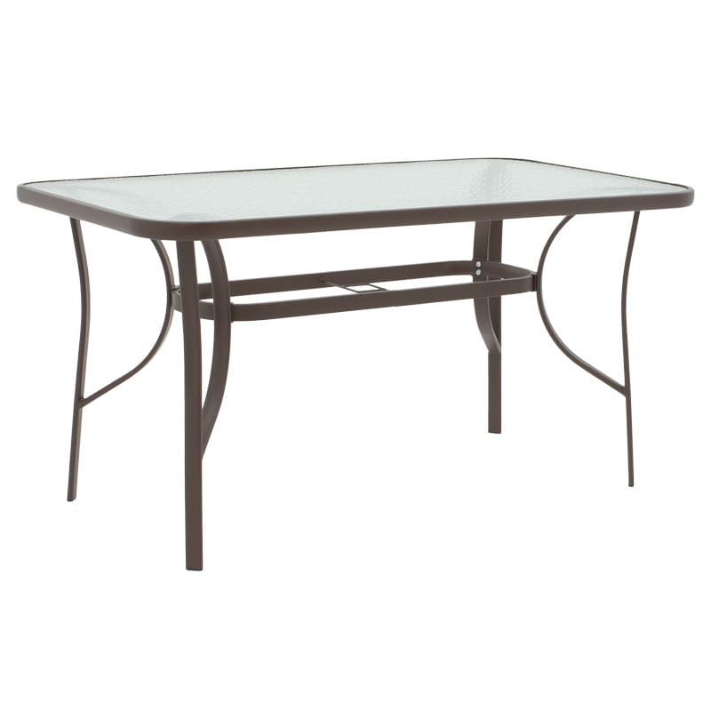 Asigura pakoworld masa metalica maro-sticla 140x80x70cm Asigura pakoworld masa metalica maro-sticla 140x80x70cm