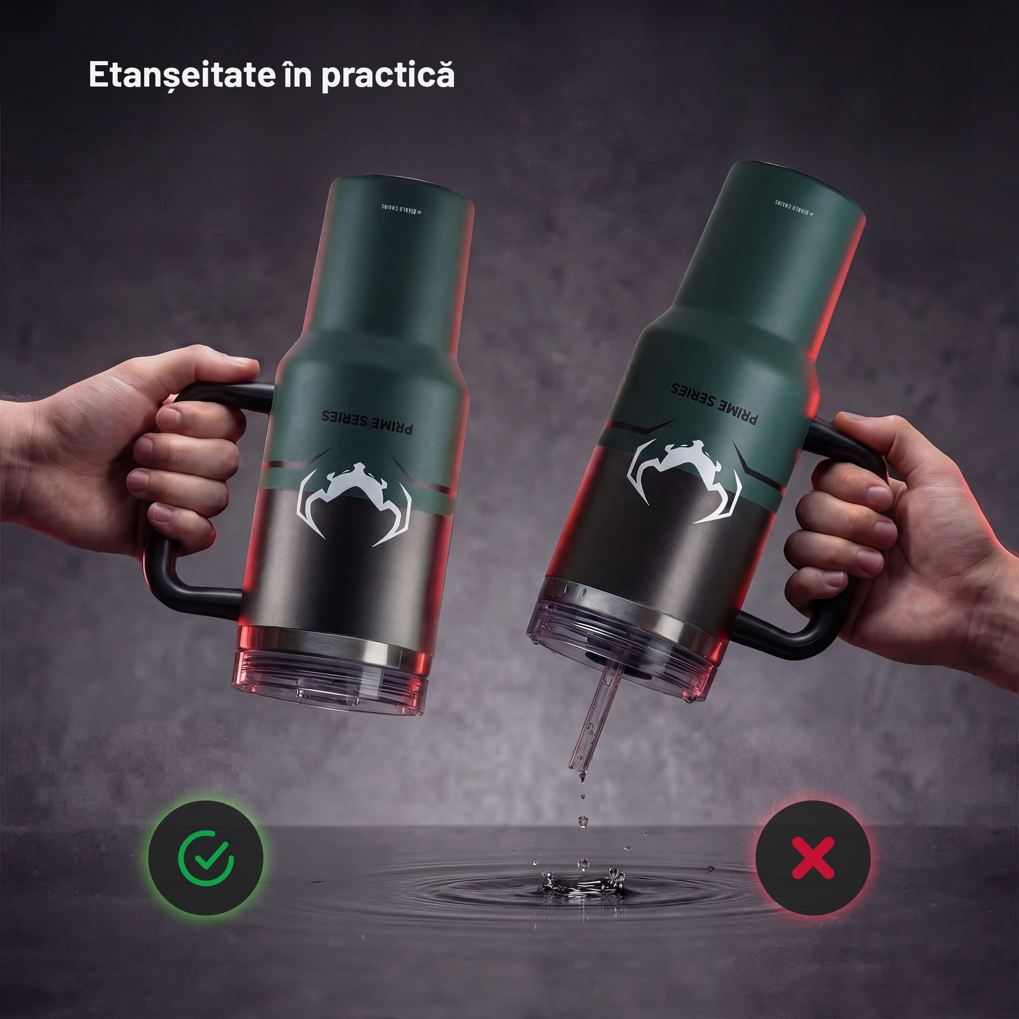 Cana termica cu maner verde Diablo Ghotic Green Cana termica cu maner verde Diablo Ghotic Green