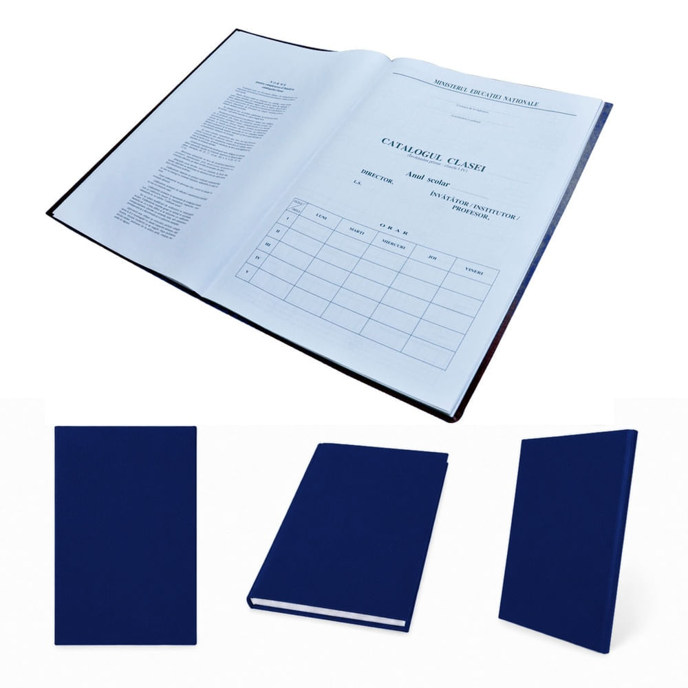 Catalog pentru învățământul primar clasele I-IV 39 elevi copertă imitație piele albastru Catalog pentru învățământul primar clasele I-IV 39 elevi copertă imitație piele albastru