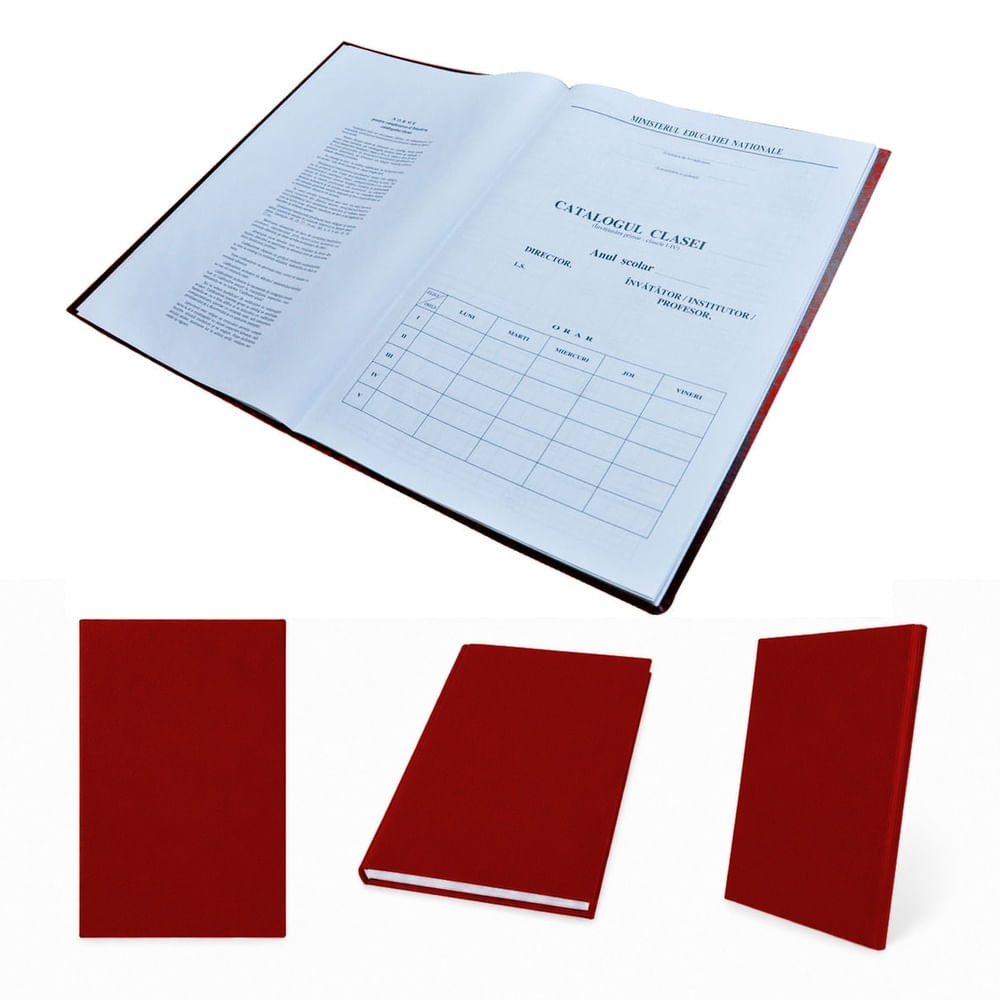 Catalog pentru învățământul primar clasele I-IV 39 elevi copertă imitație piele roșie Catalog pentru învățământul primar clasele I-IV 39 elevi copertă imitație piele roșie
