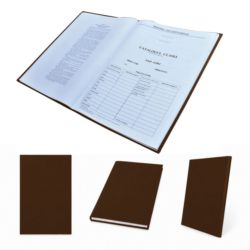 Catalog pentru învățământul gimnazial clasele V-VIII 39 elevi copertă imitație piele maro Catalog pentru învățământul gimnazial clasele V-VIII 39 elevi copertă imitație piele maro