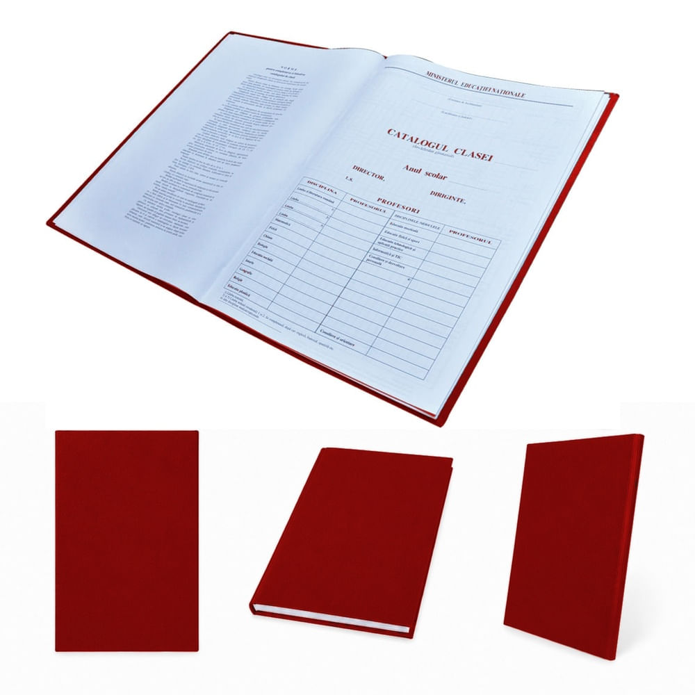 Catalog pentru învățământul gimnazial clasele V-VIII 39 elevi copertă imitație piele roșu Catalog pentru învățământul gimnazial clasele V-VIII 39 elevi copertă imitație piele roșu