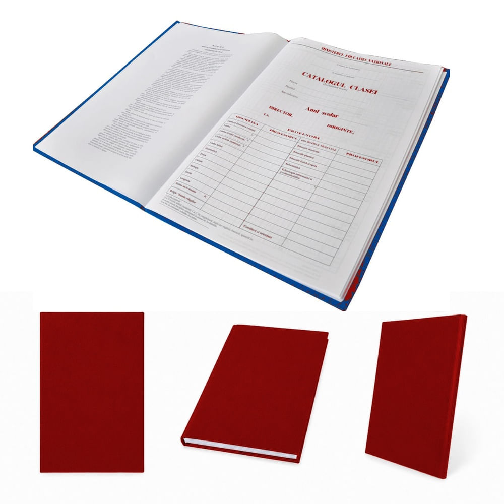 Catalog pentru învățământul liceal clasele IX-XII/XIII 39 elevi copertă imitație piele roșu Catalog pentru învățământul liceal clasele IX-XII/XIII 39 elevi copertă imitație piele roșu