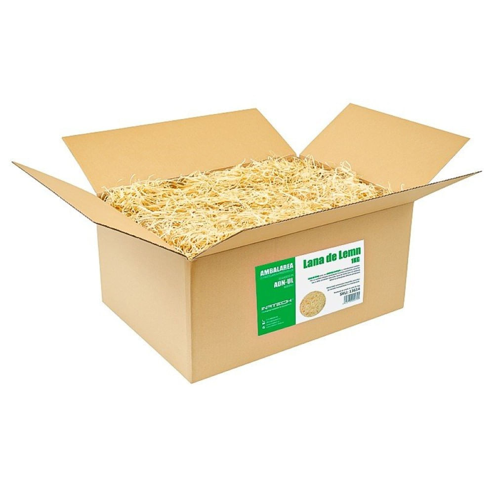 Lână de lemn cutie 1 kg pentru ambalare și protecție produse Lână de lemn cutie 1 kg pentru ambalare și protecție produse