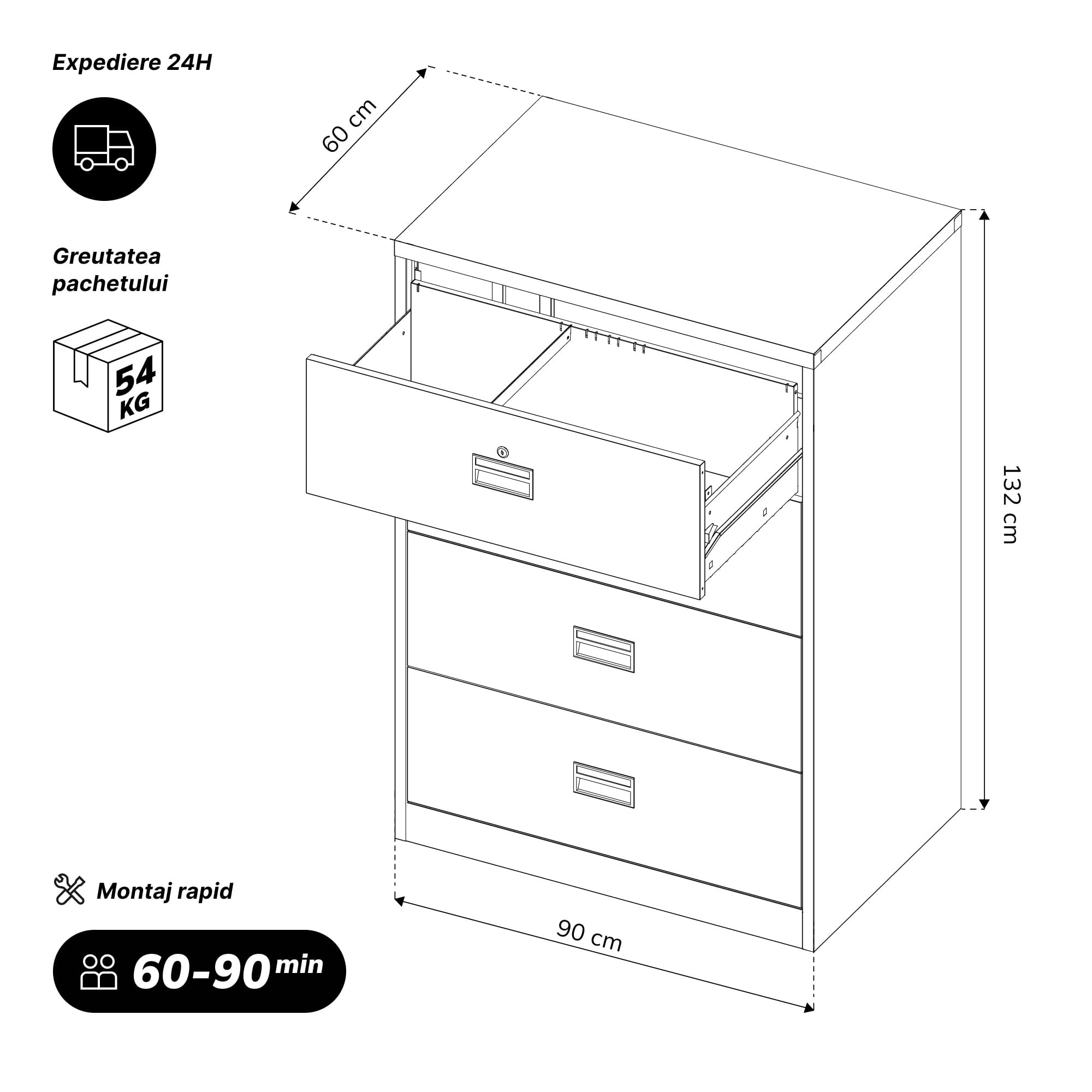 Dulap cartoteca metalic, antracit, 900x1320x600 mm: SARA XL V4 Dulap cartoteca metalic, antracit, 900x1320x600 mm: SARA XL V4