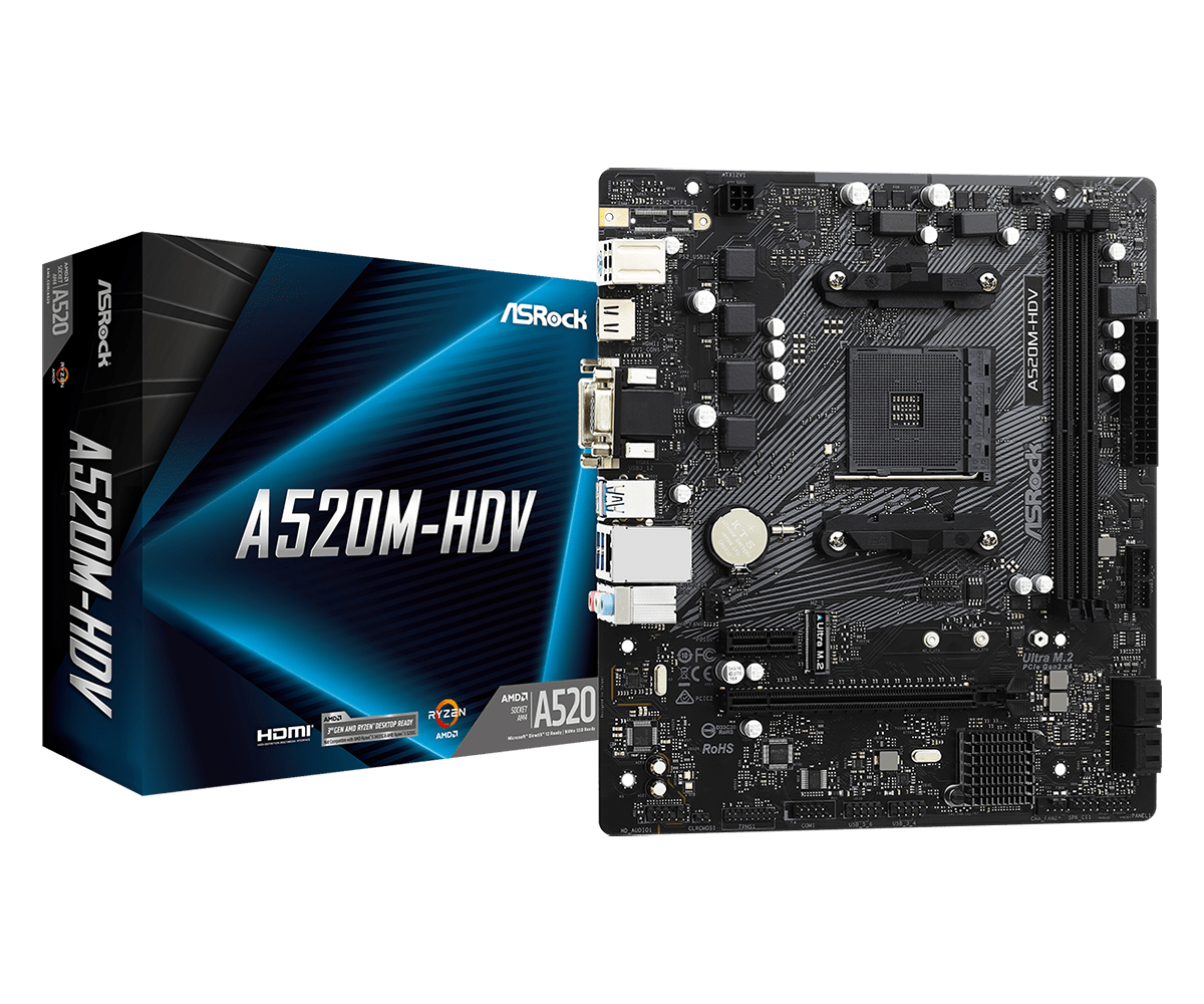MB ASROCK A520M-HDV AM4 MB ASROCK A520M-HDV AM4