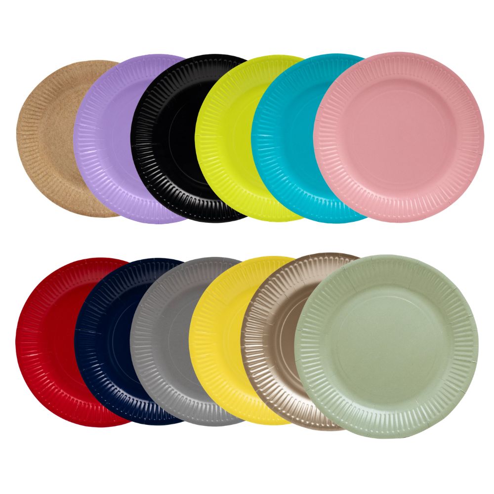 Farfurii carton colorate reciclabile 23 cm Pro Nappe Farfurii carton colorate reciclabile 23 cm Pro Nappe 10 buc/set auriu