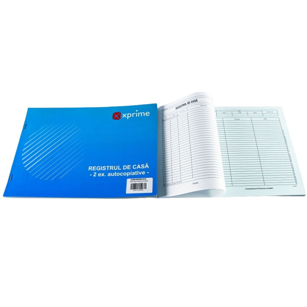 Registru de casă A4 2 exemplare hârtie autocopiativă 100 file copertă carton 300 g/mp Registru de casă A4 2 exemplare hârtie autocopiativă 100 file copertă carton 300 g/mp