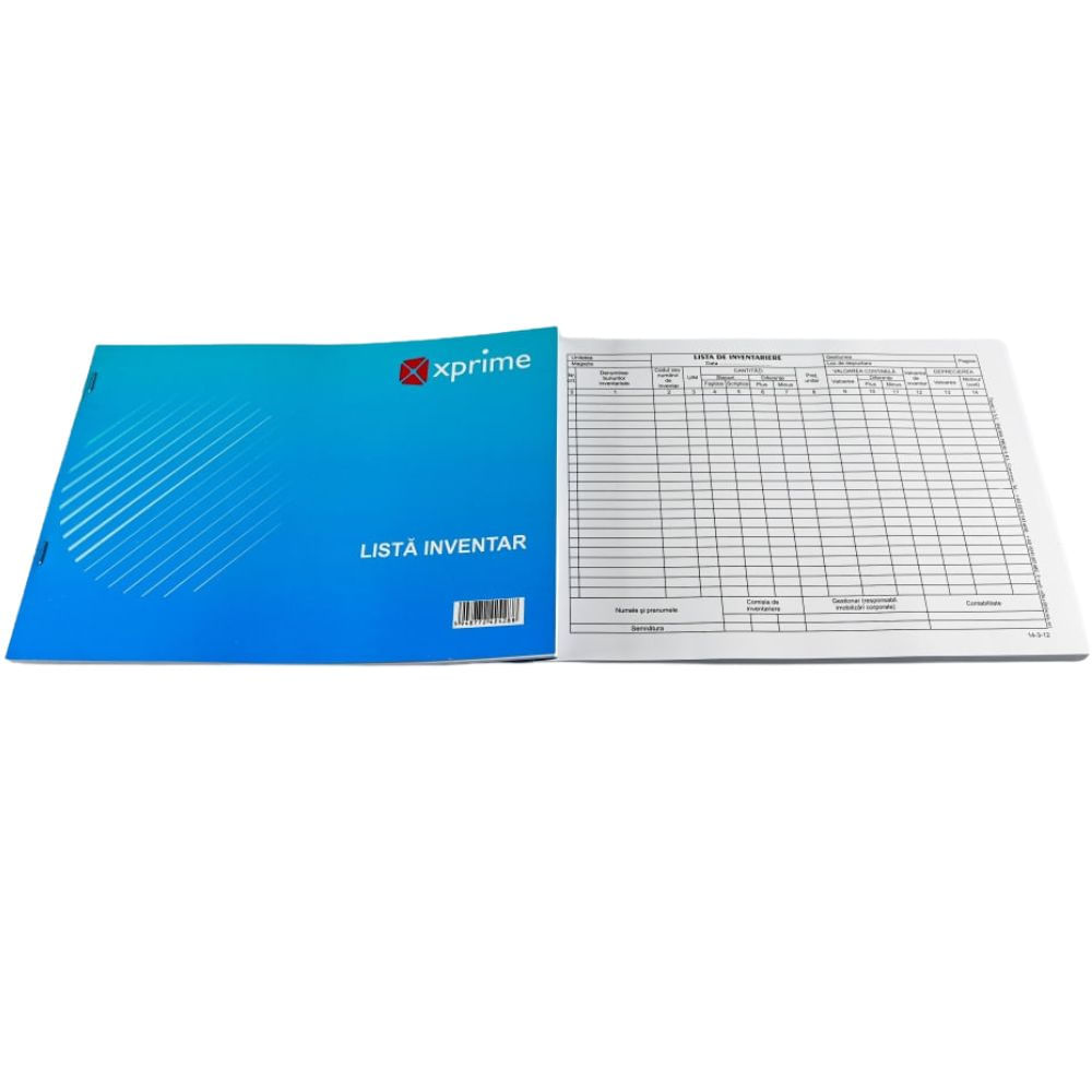 Listă inventar A4 100 file hârtie offset copertă carton 300 g/mp Listă inventar A4 100 file hârtie offset copertă carton 300 g/mp