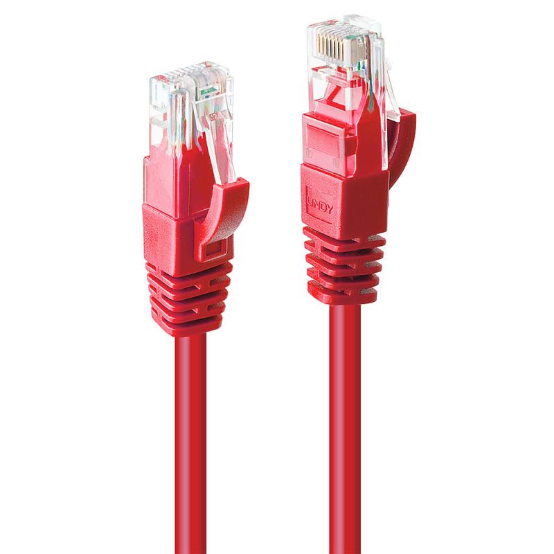 Cablu Lindy 2m Cat.6 U/UTP, Red Cablu Lindy 2m Cat.6 U/UTP, Red