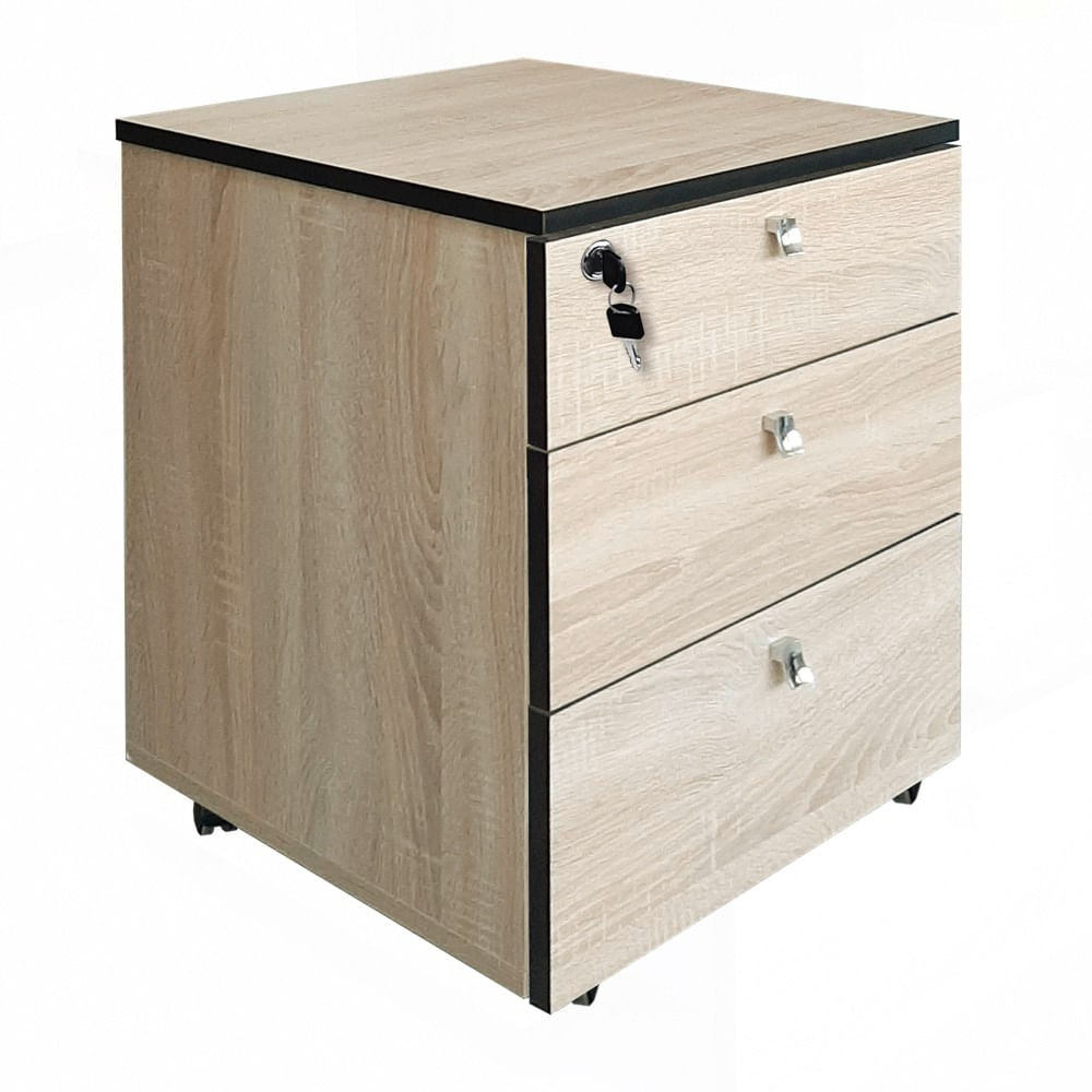 Rollbox PAL alb/stejar 44x52x61 cm 3 sertare cu yală Rollbox PAL alb/stejar 44x52x61 cm 3 sertare cu yală stejar