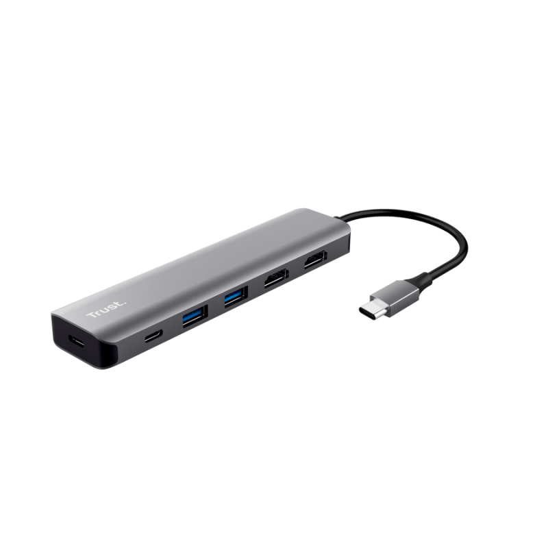 Adaptor Trust Dalyx 6-1 USB-C, gri Adaptor Trust Dalyx 6-1 USB-C, gri