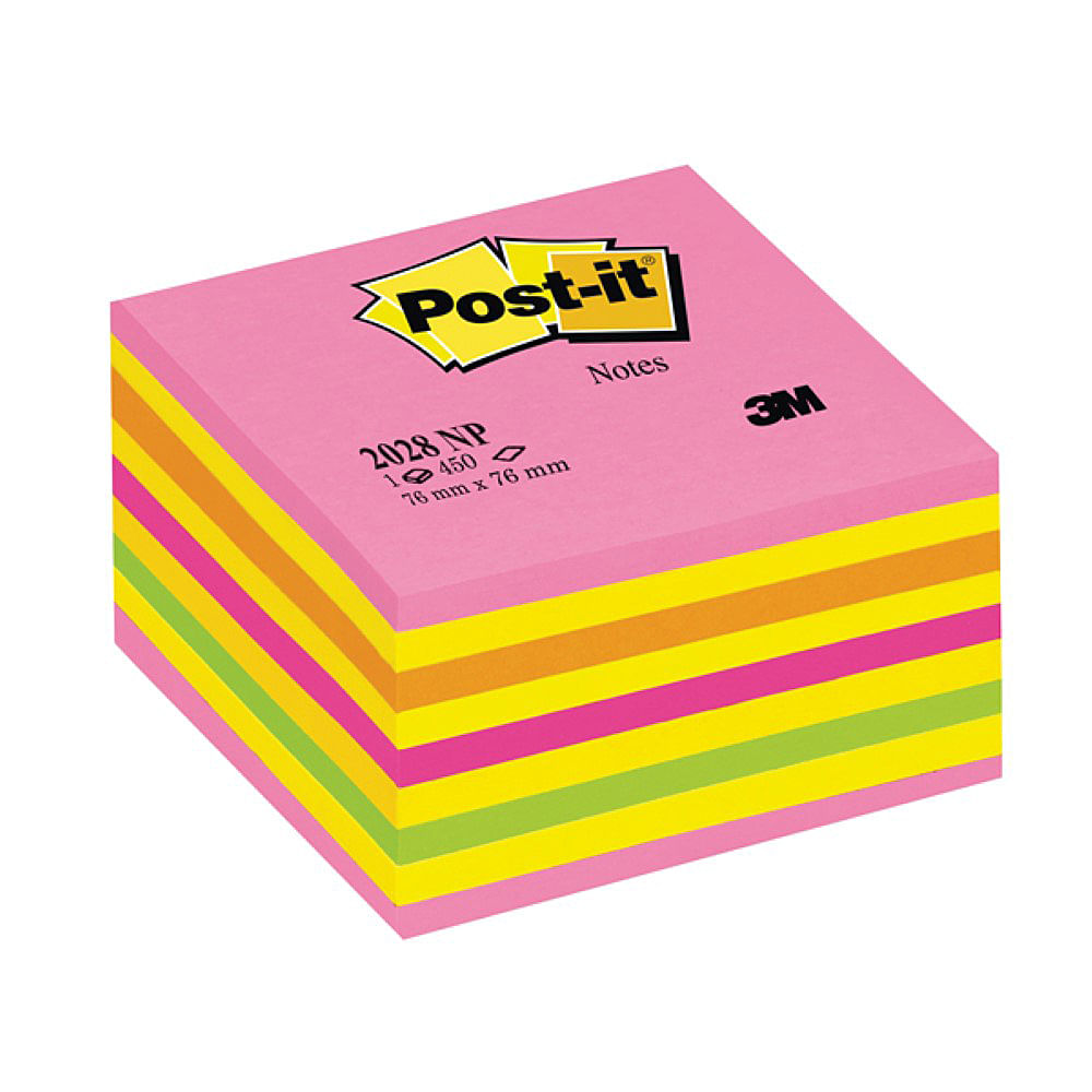 Cub notite adezive 3M Post-it Lolipop, 450 file, culori neon