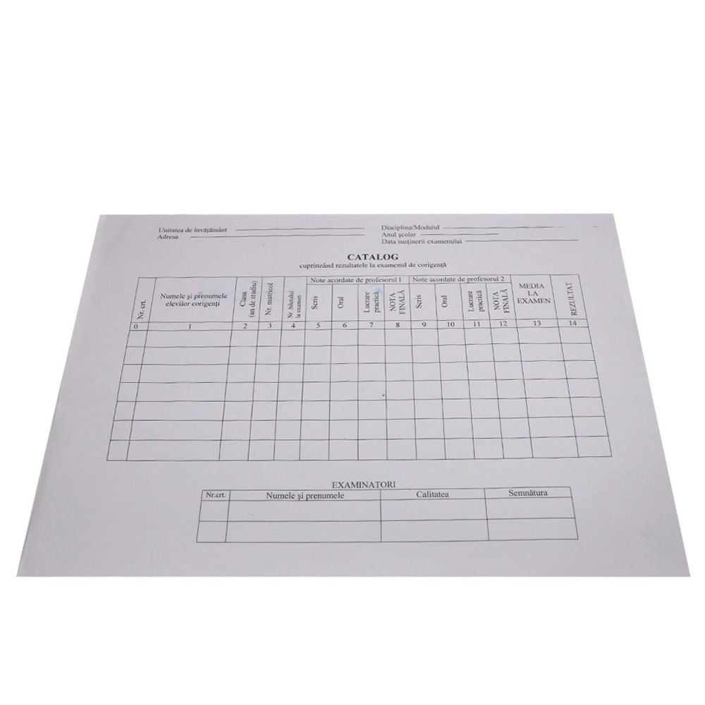 catalog produse brick  constanta Fisa catalog cuprinzand rezultatele la examenul de corigenta