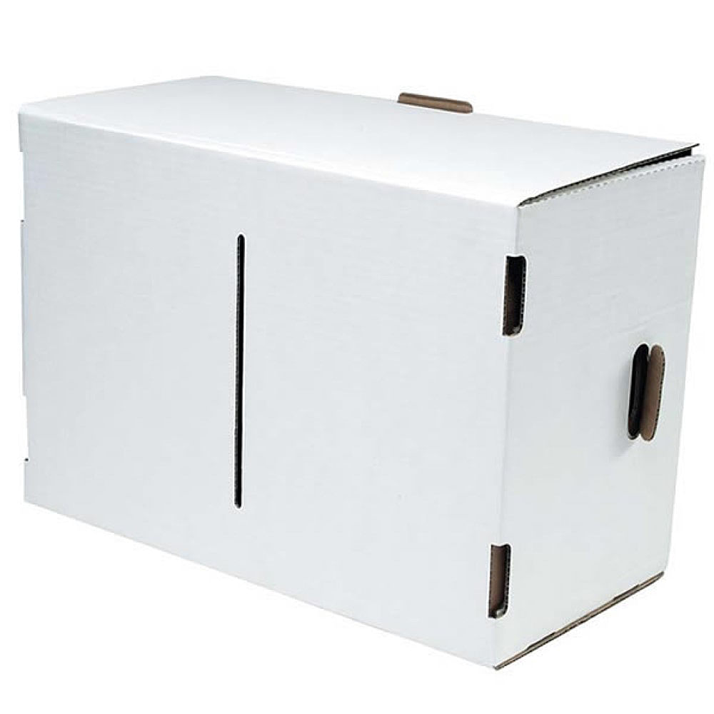 Container arhivare, carton ondulat, alb