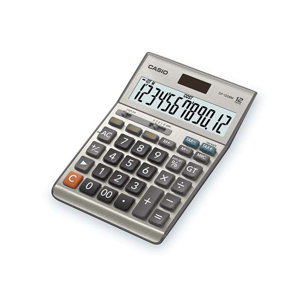 Calculator de birou 12 digits Casio DF-120BM argintiu Casio imagine 2022 depozituldepapetarie.ro