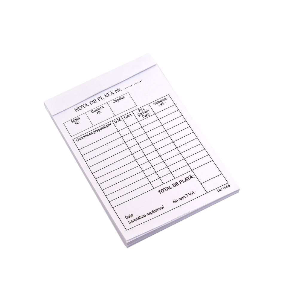 Nota de plata ospatar A6