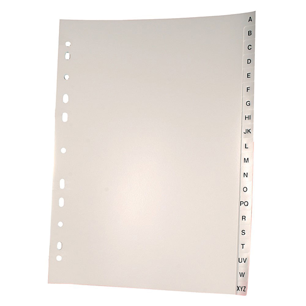 Index Noki A4 plastic A-Z gri Index Noki A4 plastic A-Z gri