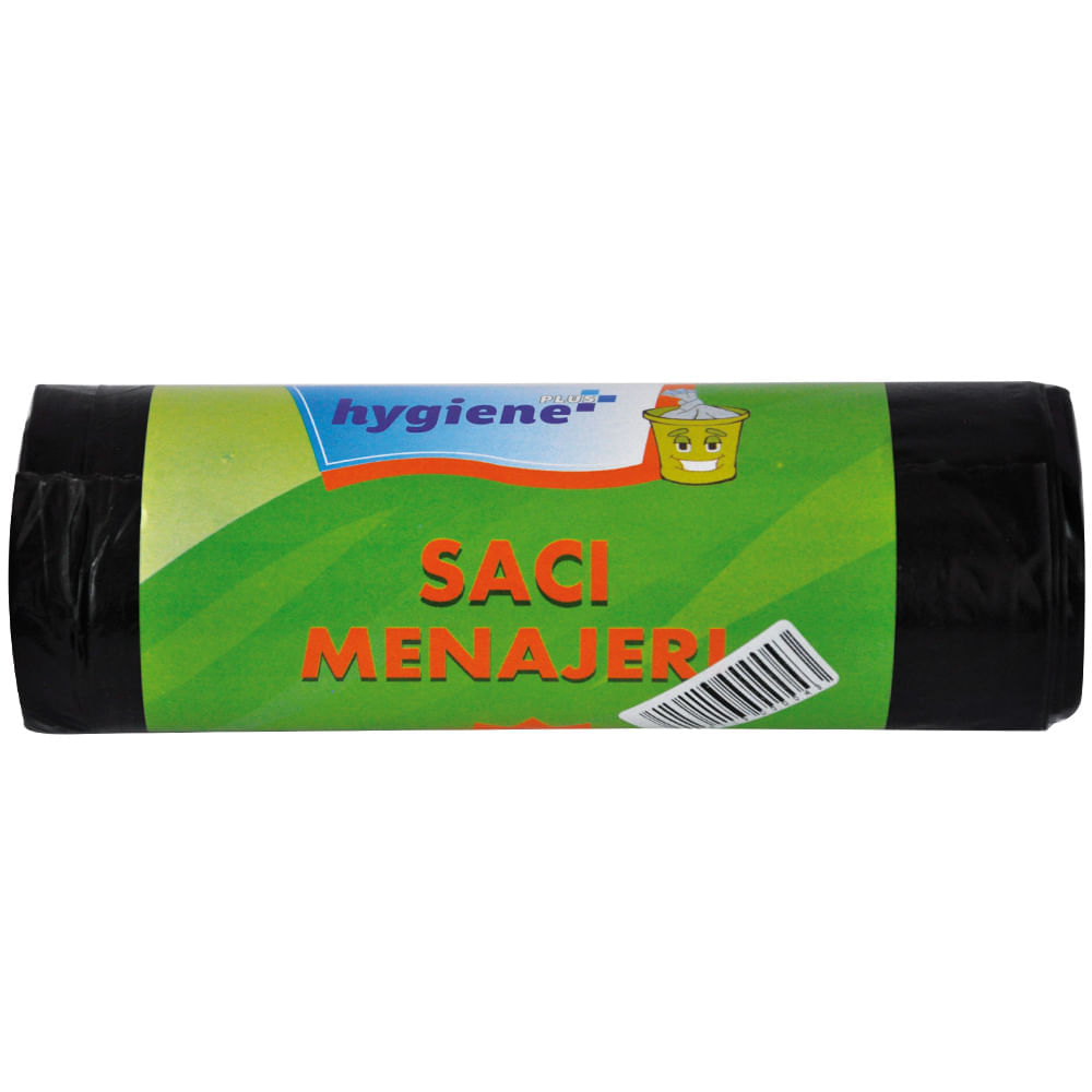 Saci menajeri 120 l 70 x110 cm LDPE negru 10 bucati/rola