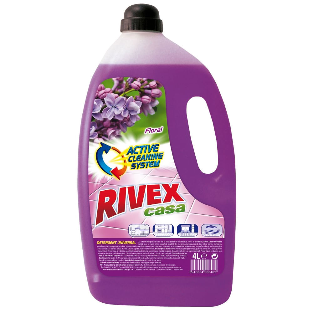 Detergent pentru suprafete universale Rivex Floral, 4 l dacris.net poza 2021