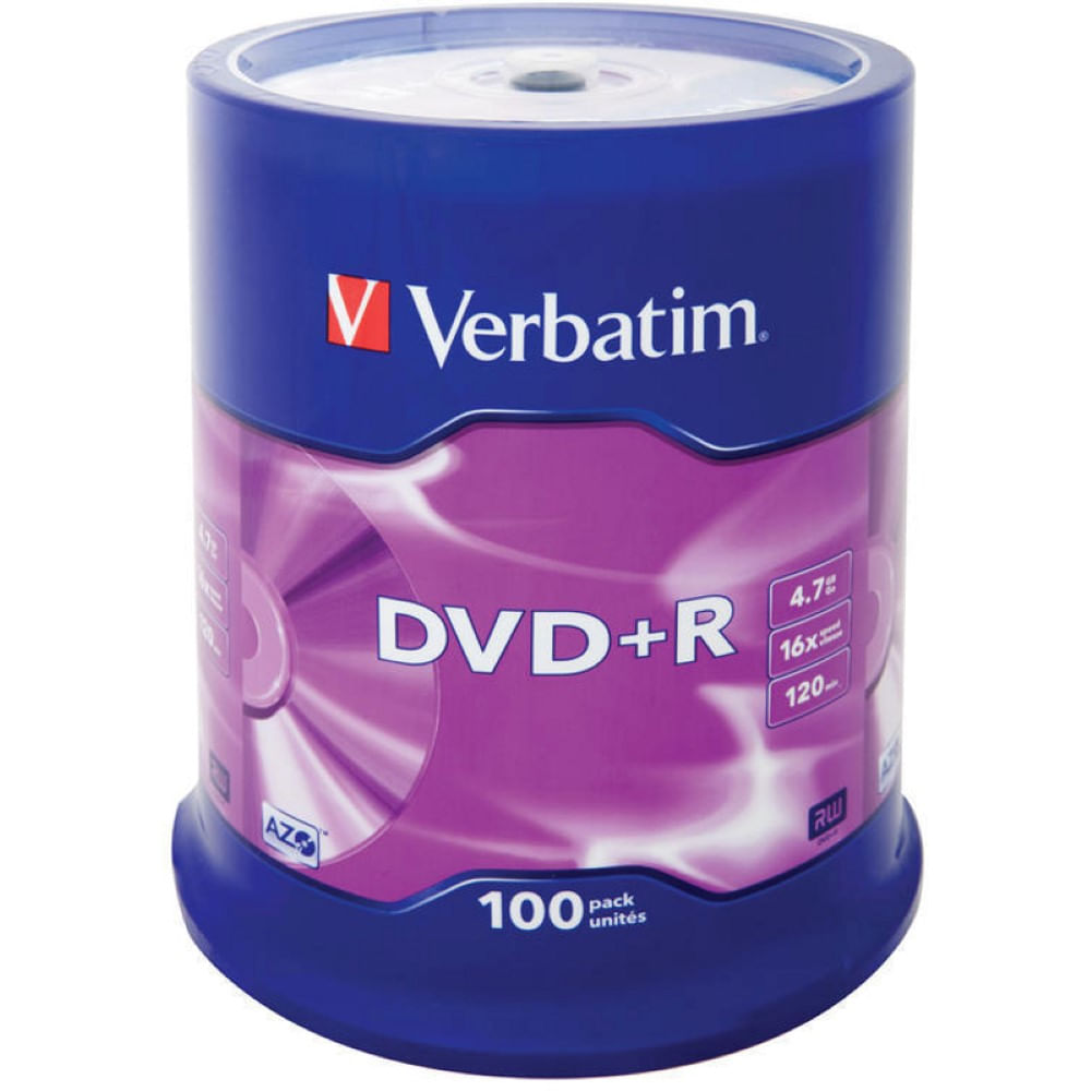 Dvd-r verbatim, 4.7gb, 16x, 100 bucati/set