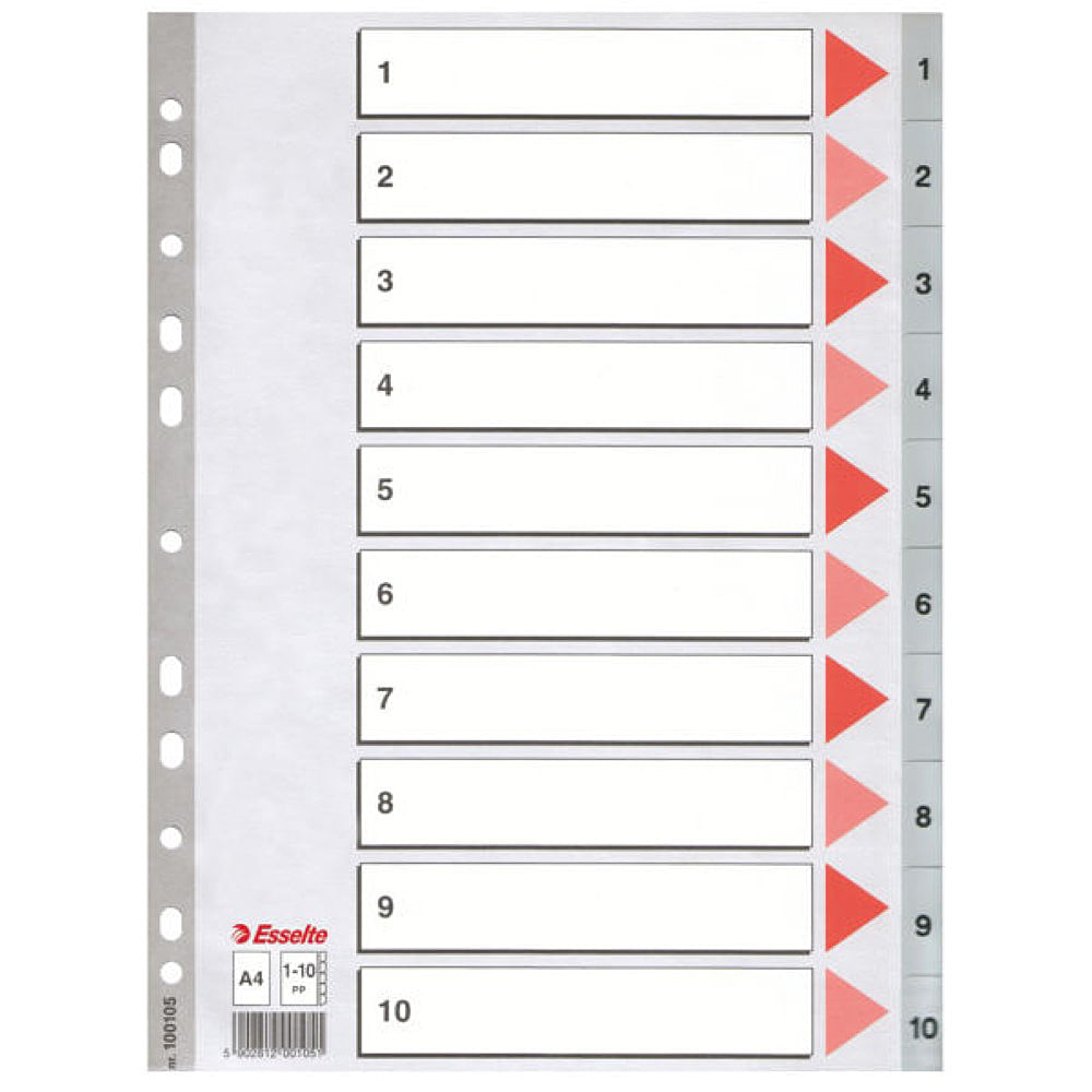 Index Esselte A4 numerotat 1-10