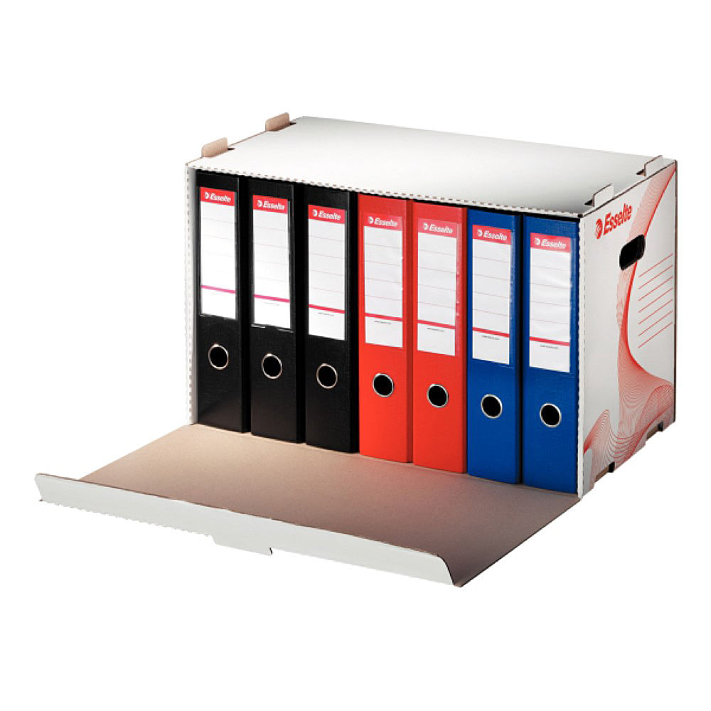 Container pentru arhivare Esselte Standard, alb, pentru 6 bibliorafturi