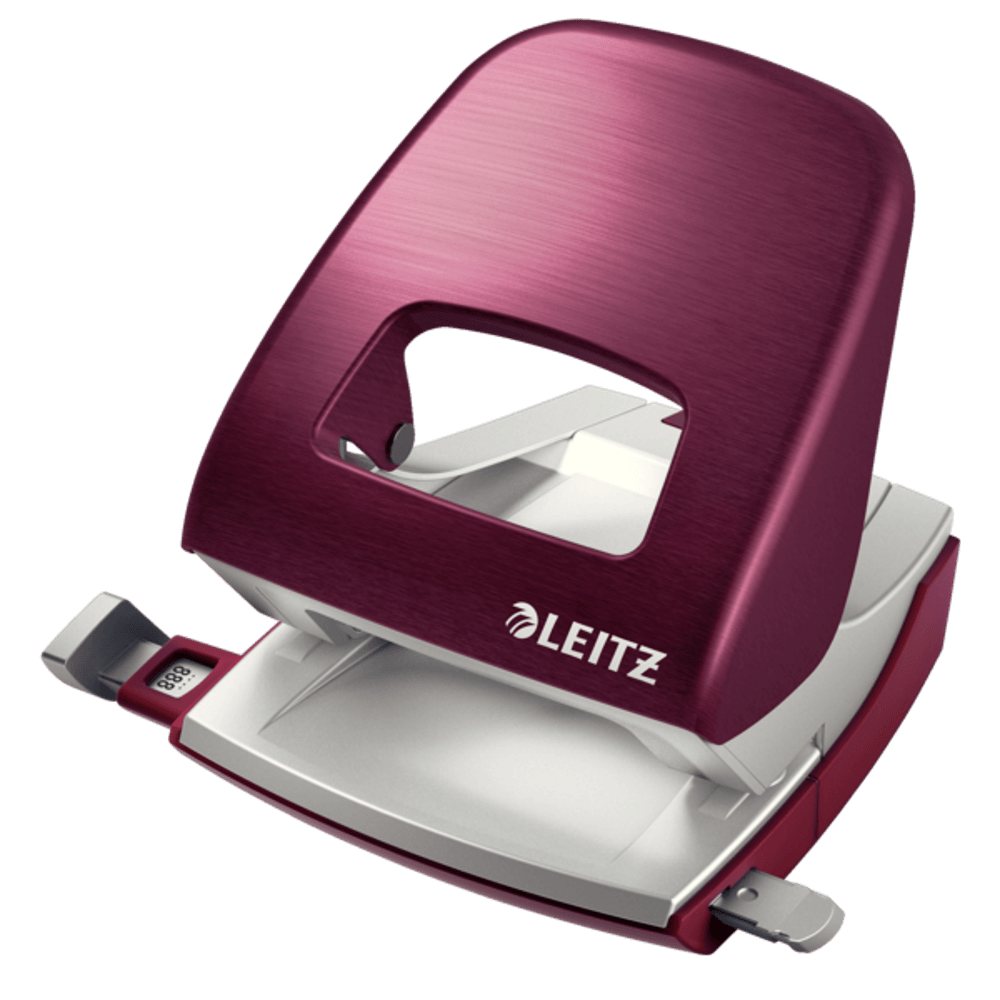 Perforator hartie 2 perforatii 30 coli metal Leitz series 5008 Perforator metalic Leitz Style NeXXt Series 5006 30 coli grena