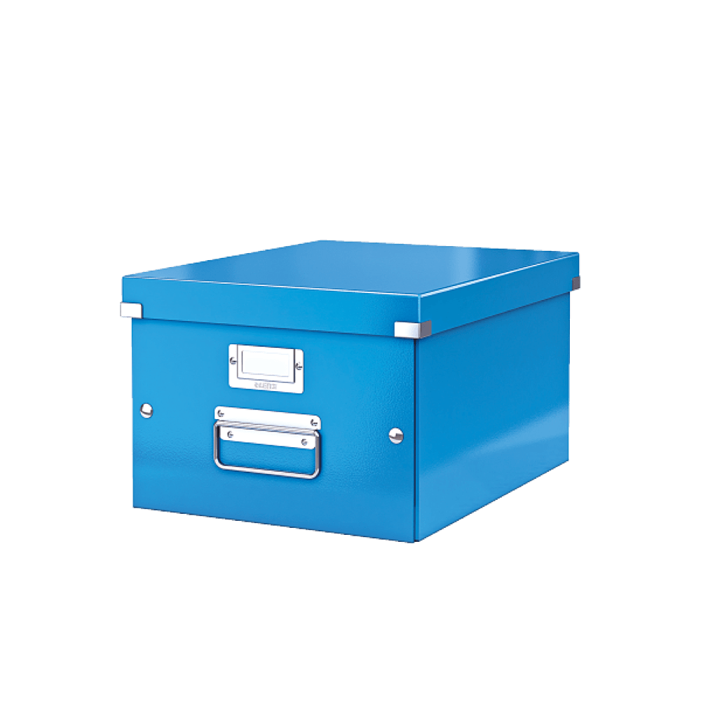 Cutie leitz click & store, medie, albastru