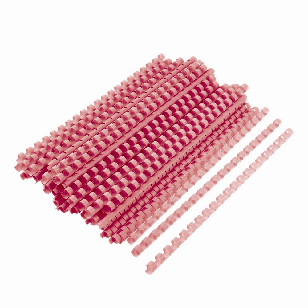 Spire de plastic fellowes, 6 mm, 100 bucati/set, rosu