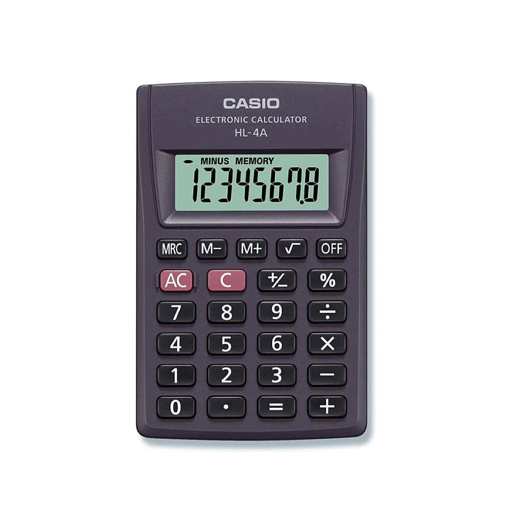 Calculator de buzunar 8 digits Casio HL-4A negru Casio imagine 2022 depozituldepapetarie.ro