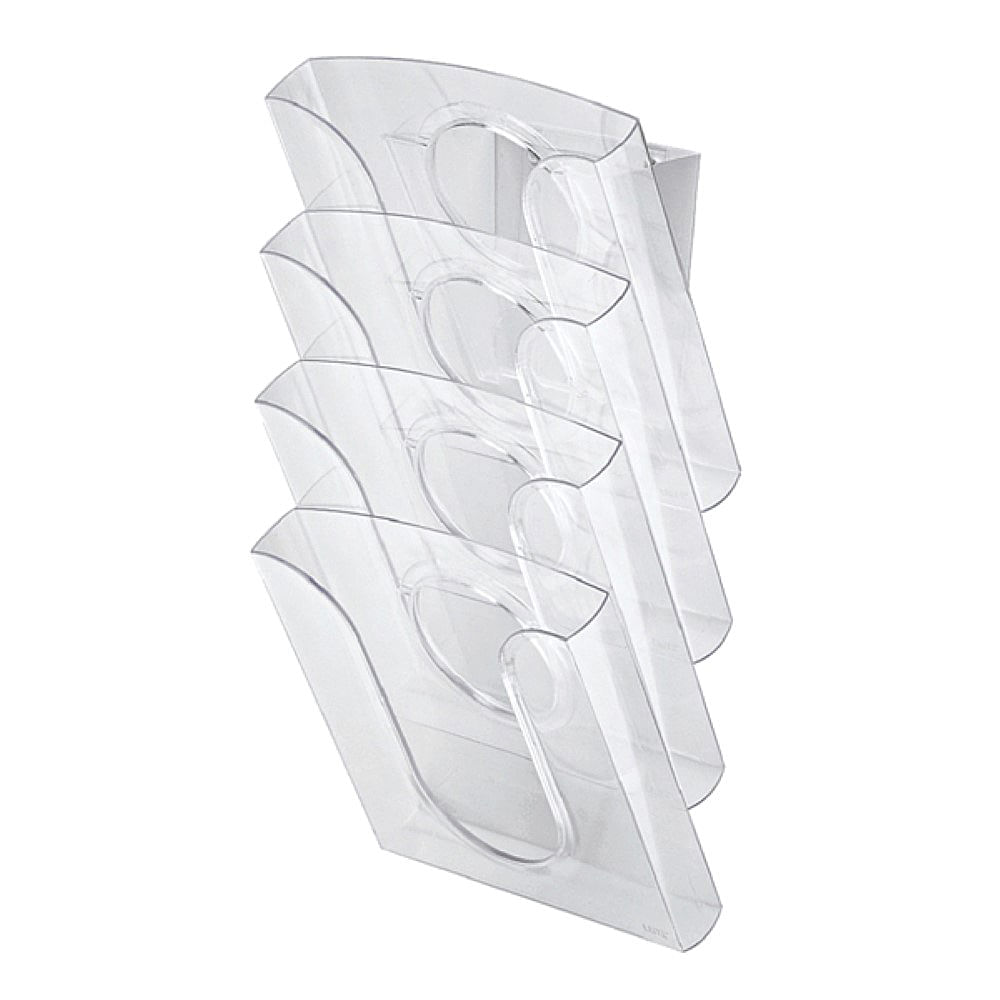Tavita leitz presenter, suport pentru perete inclus, 4+1 buc/set, transparent