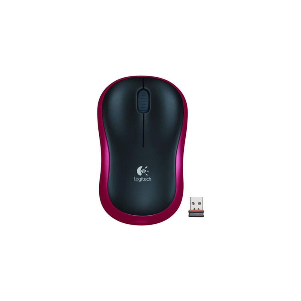 Mouse wireless Logitech M185 rosu dacris.net imagine 2022 depozituldepapetarie.ro