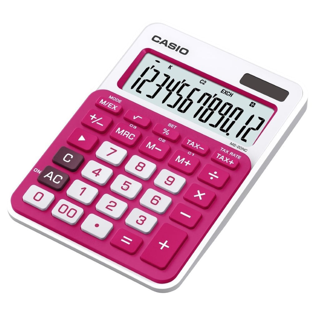 Calculator de birou Casio MS-20NC, 12 digits Calculator de birou Casio MS-20NC-RD, 12 digit, rosu Casio imagine 2022 cartile.ro