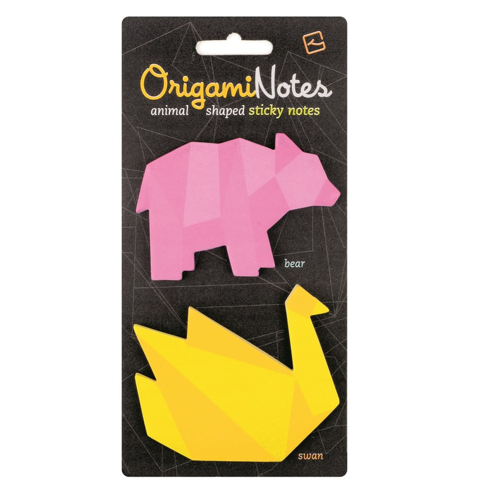 Notes adeziv origami, urs si lebada