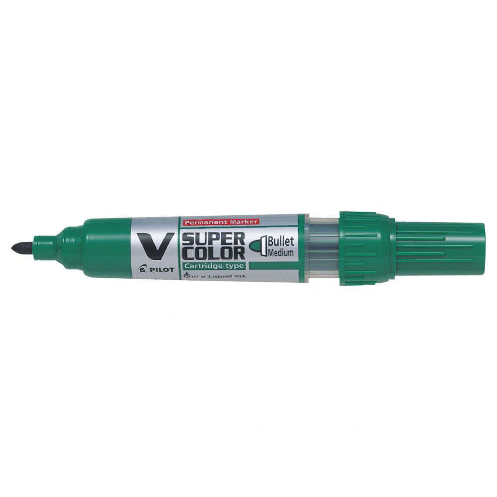 Marker permanent Pilot VSuper Color diverse culori 4.5 mm varf rotund Marker permanent Pilot VSuper Color varf rotund 4.5 mm verde