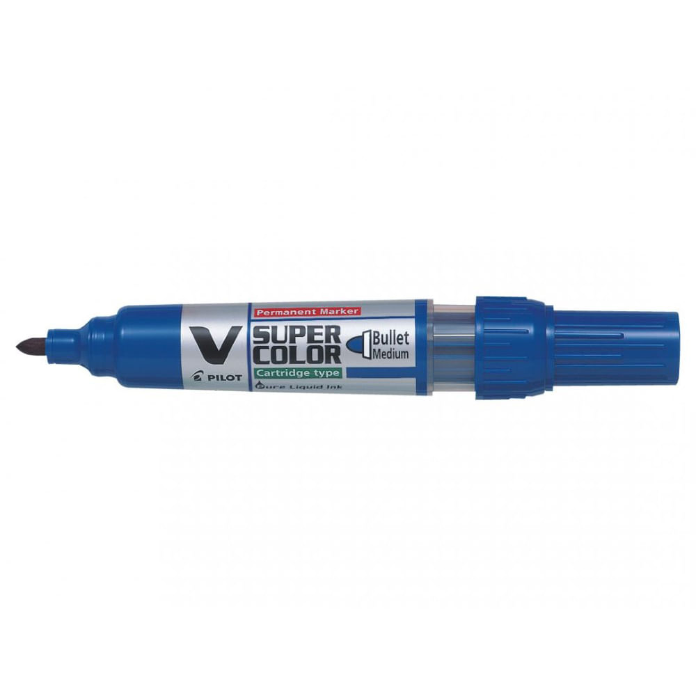 Marker permanent Pilot VSuper Color 4.5 mm varf rotund Marker permanent Pilot VSuper Color varf rotund 4.5 mm albastru