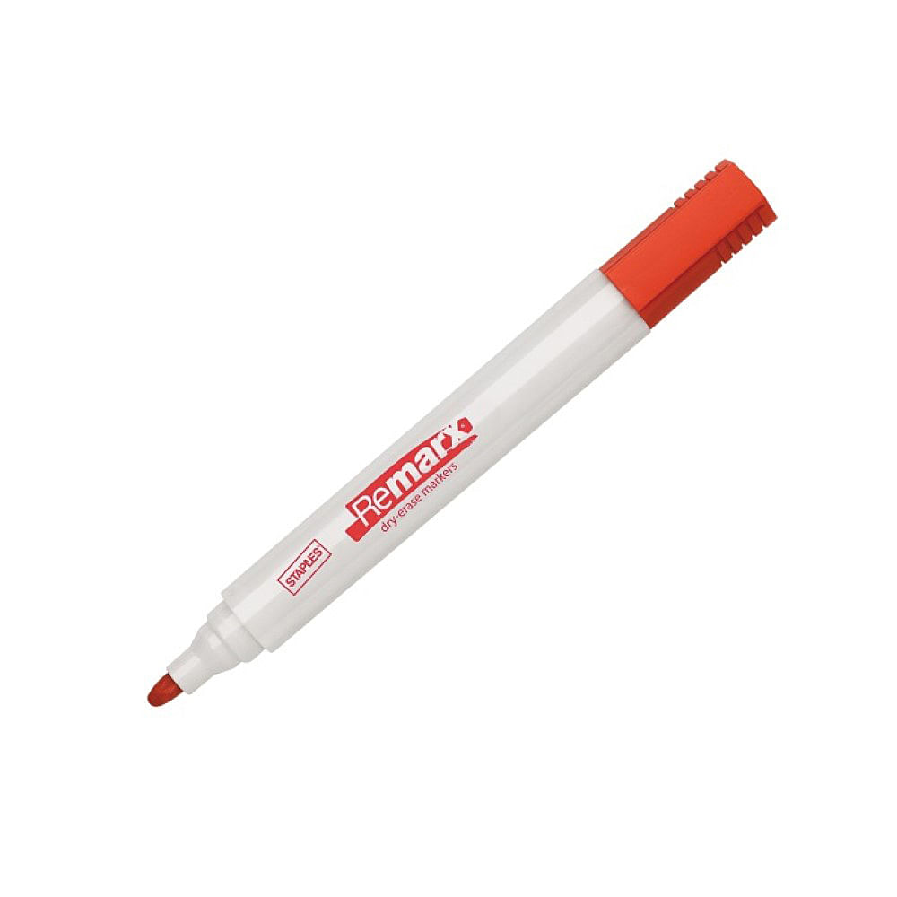 Marker pentru tabla Staples, varf rotund, 1.5-3 mm, rosu dacris.net imagine 2022