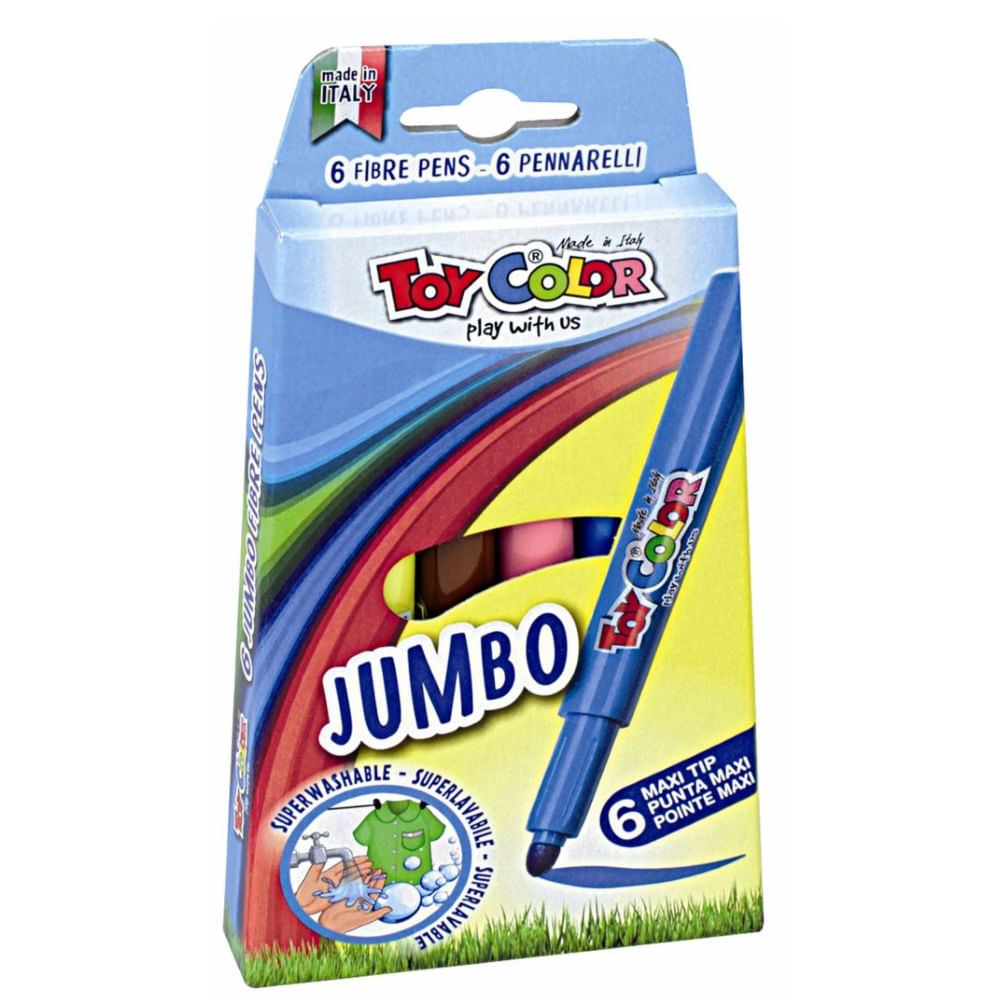 Carioci Toy Color Jumbo, 6 culori dacris.net imagine 2022 depozituldepapetarie.ro