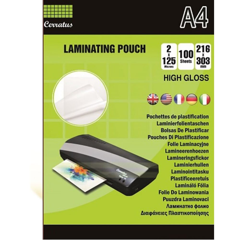 Folie laminat cerratus, a4, 125 microni, 100 bucati/top