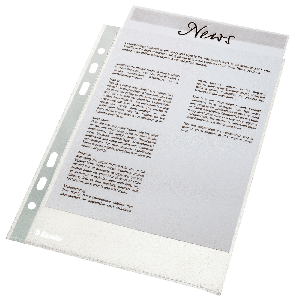 Folie de protectie Esselte Standard A5 65 microni 100 bucati/set